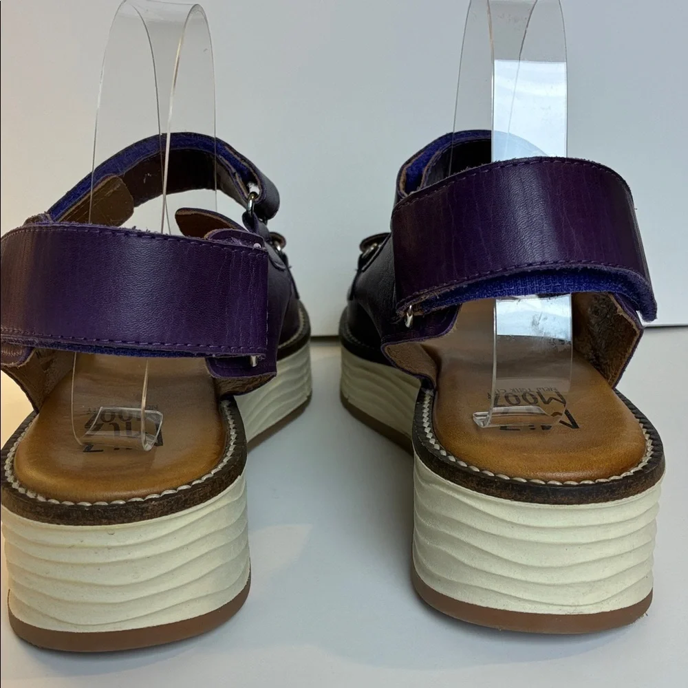 Miz Mooz Violetta Sandal Eggplant Purple Sz 40 US 9-9.5 Comfort Lug Sole Sport
